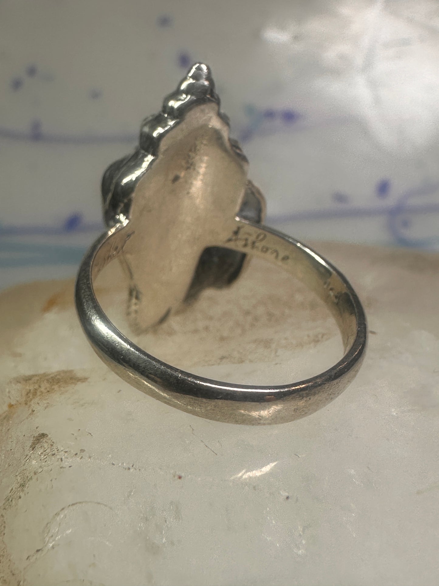 Shell ring ocean band size 8 sterling silver women girls