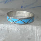 Vintage Sterling Silver Rough Turquoise Inlay Band Signed R Size 12.25 925