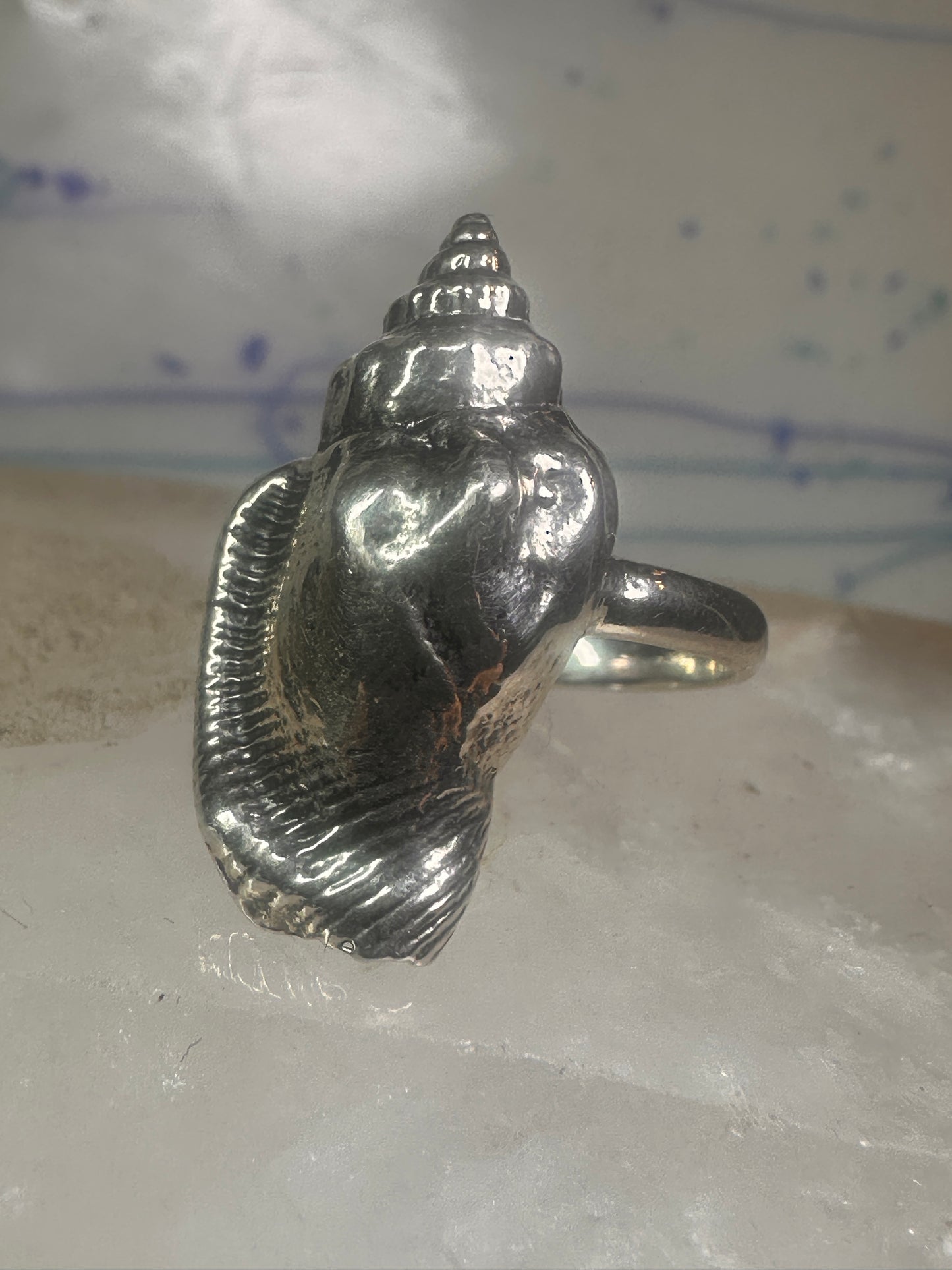Shell ring ocean band size 8 sterling silver women girls