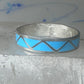 Vintage Sterling Silver Rough Turquoise Inlay Band Signed R Size 12.25 925