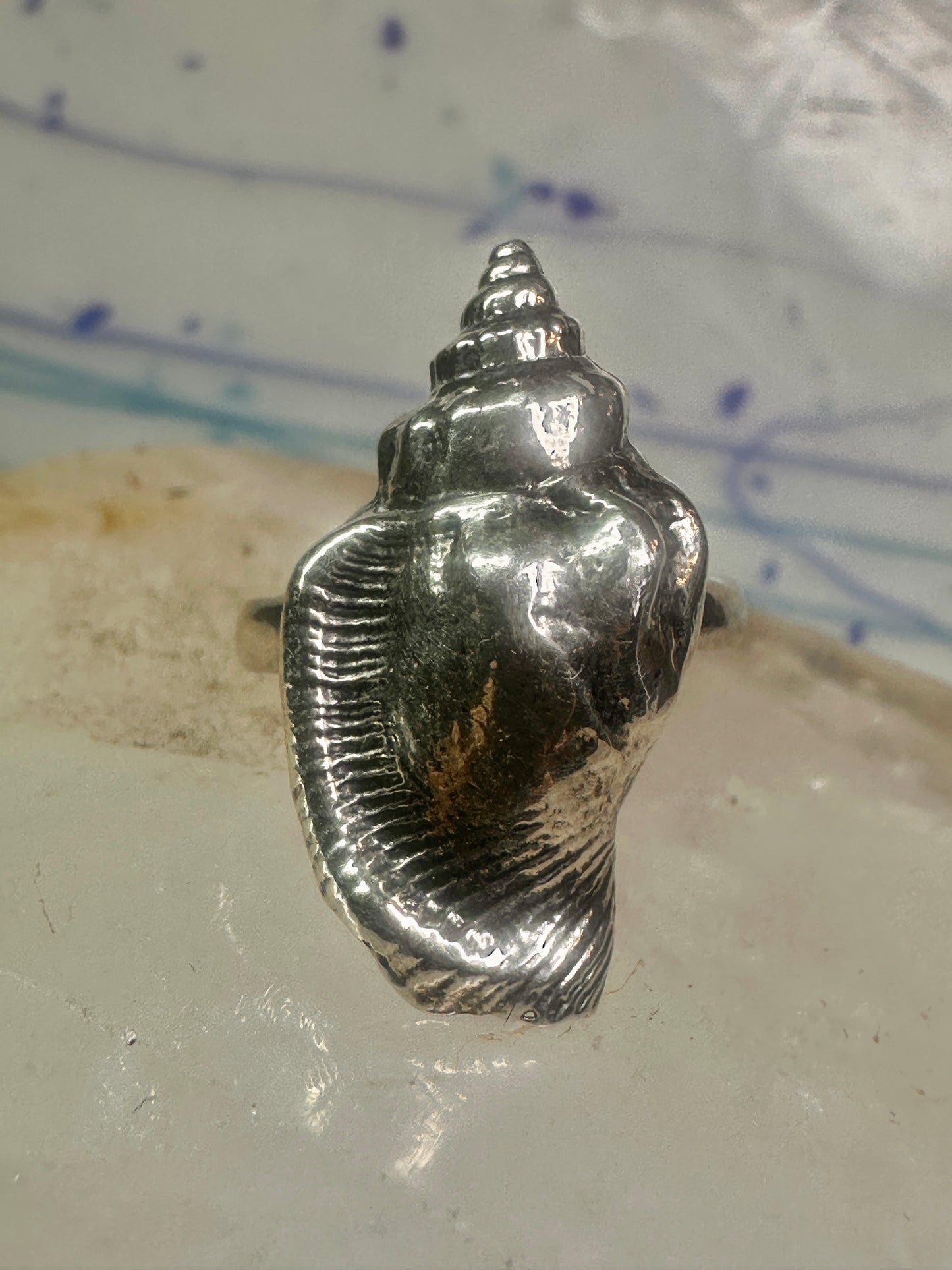 Shell ring ocean band size 8 sterling silver women girls