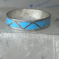 Vintage Sterling Silver Rough Turquoise Inlay Band Signed R Size 12.25 925