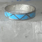 Vintage Sterling Silver Rough Turquoise Inlay Band Signed R Size 12.25 925