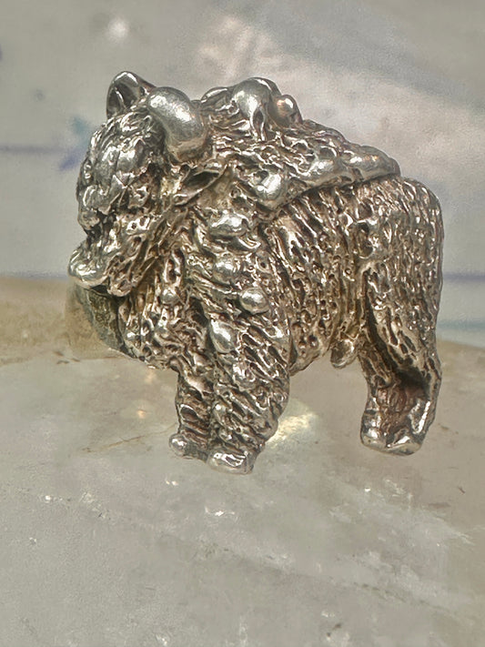 Buffalo ring animal band size 9 sterling silver women men