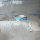 Vintage Sterling Silver Rough Turquoise Inlay Band Signed R Size 12.25 925