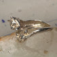 Cat and Mouse ring cat band size 7 sterling silver women