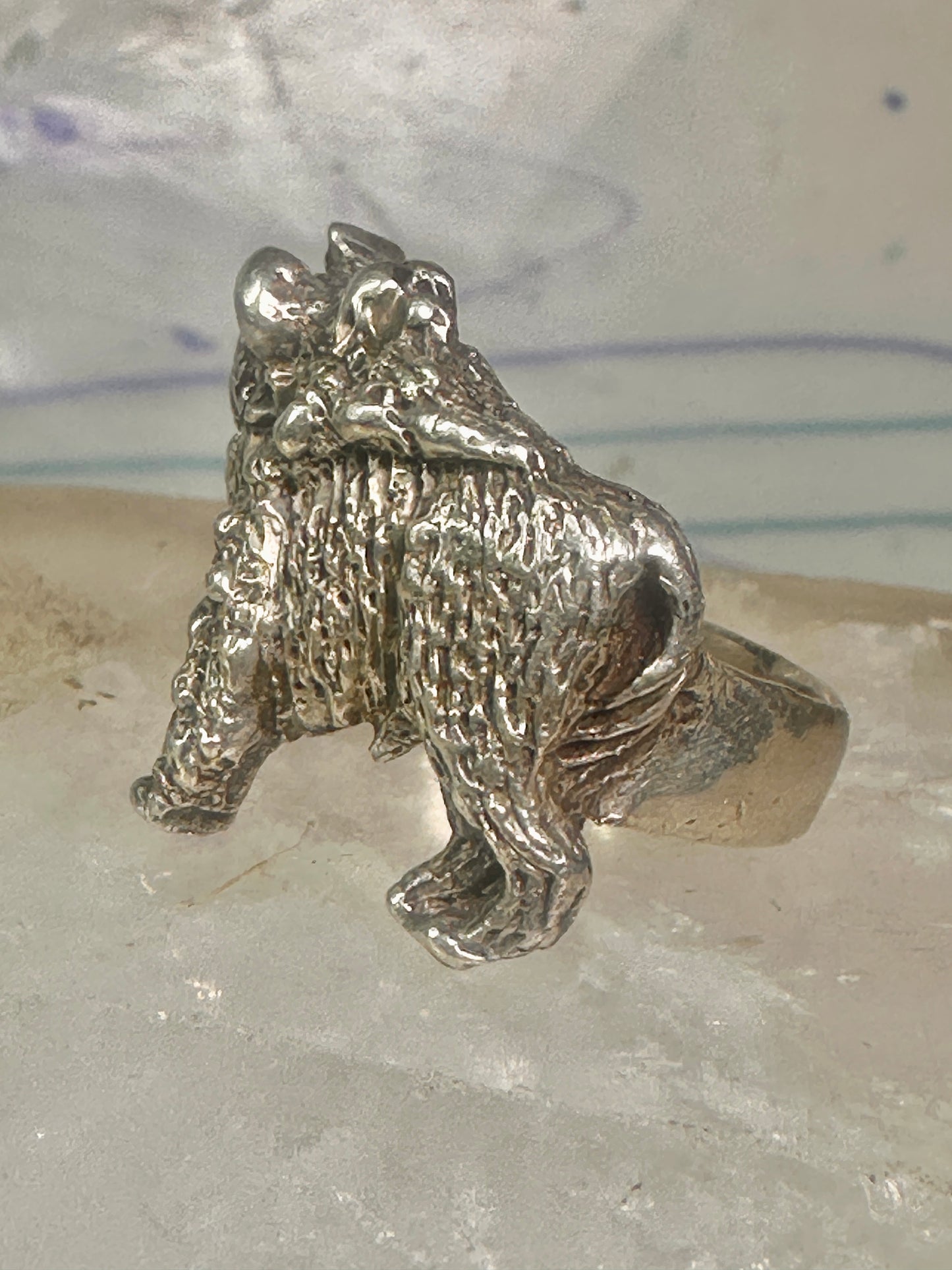 Buffalo ring animal band size 9 sterling silver women men