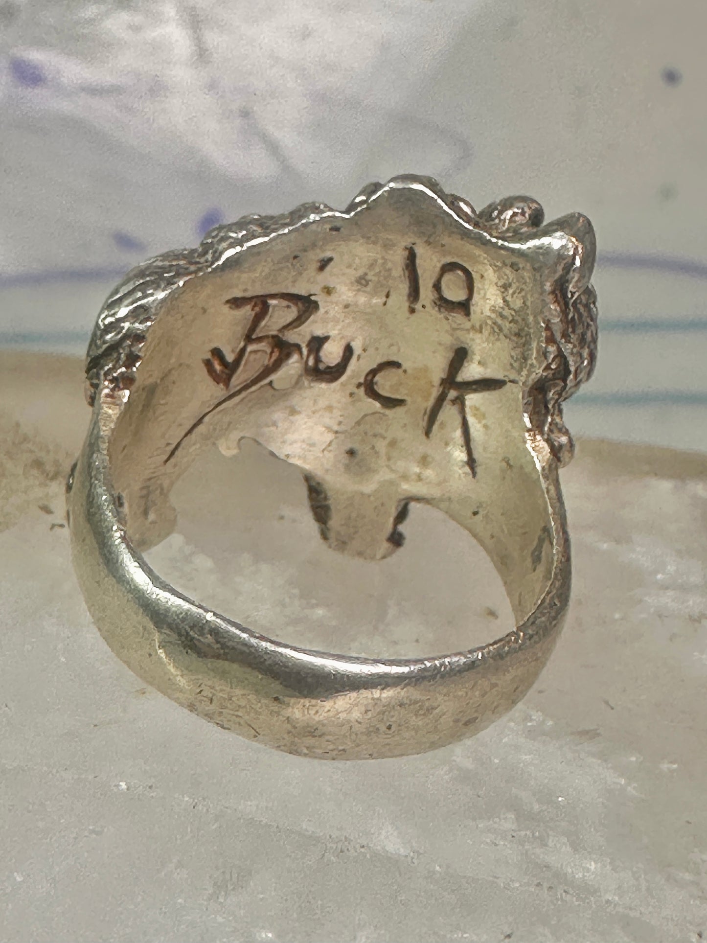 Buffalo ring animal band size 9 sterling silver women men