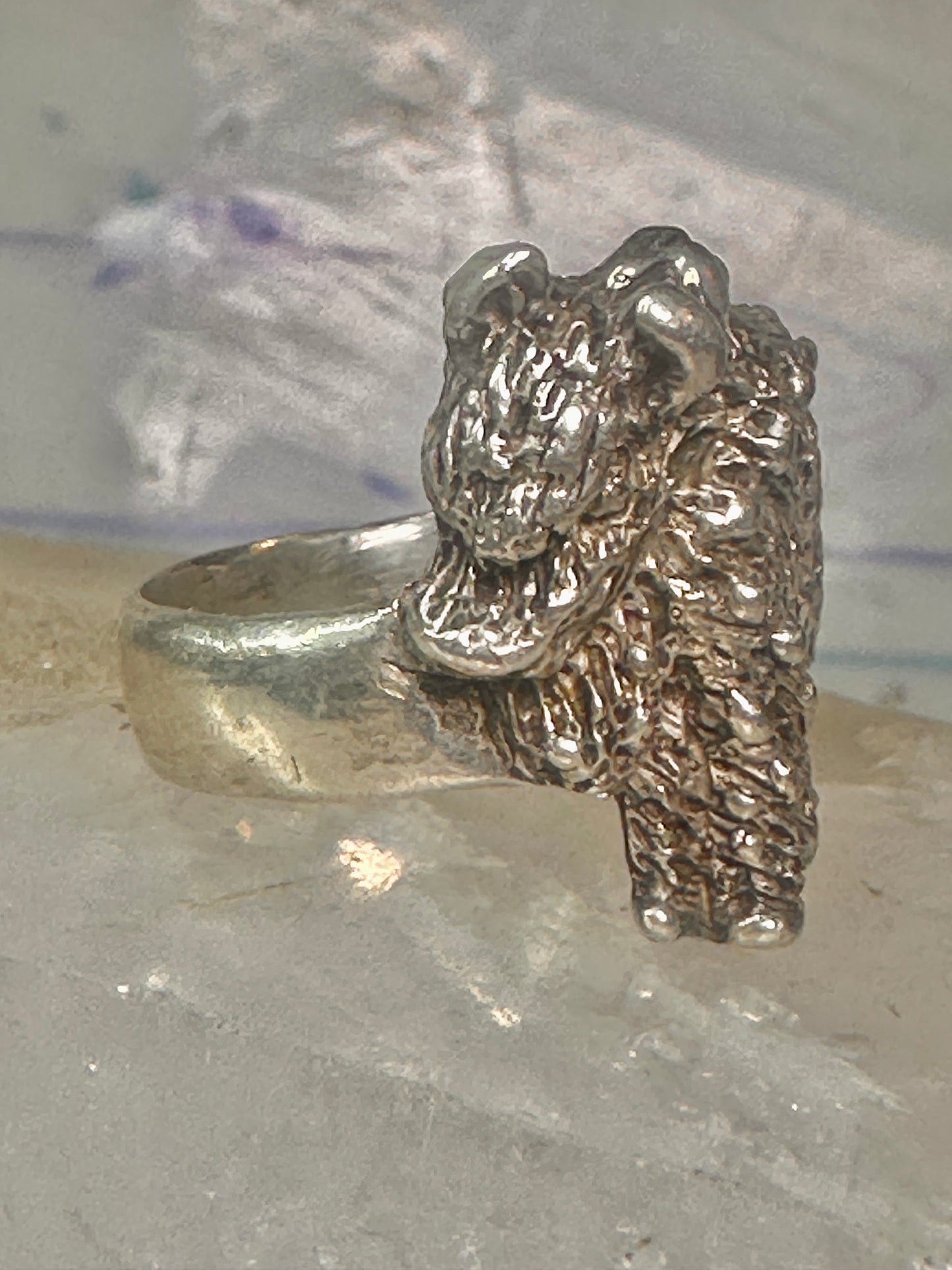 Buffalo ring animal band size 9 sterling silver women men