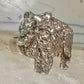 Buffalo ring animal band size 9 sterling silver women men