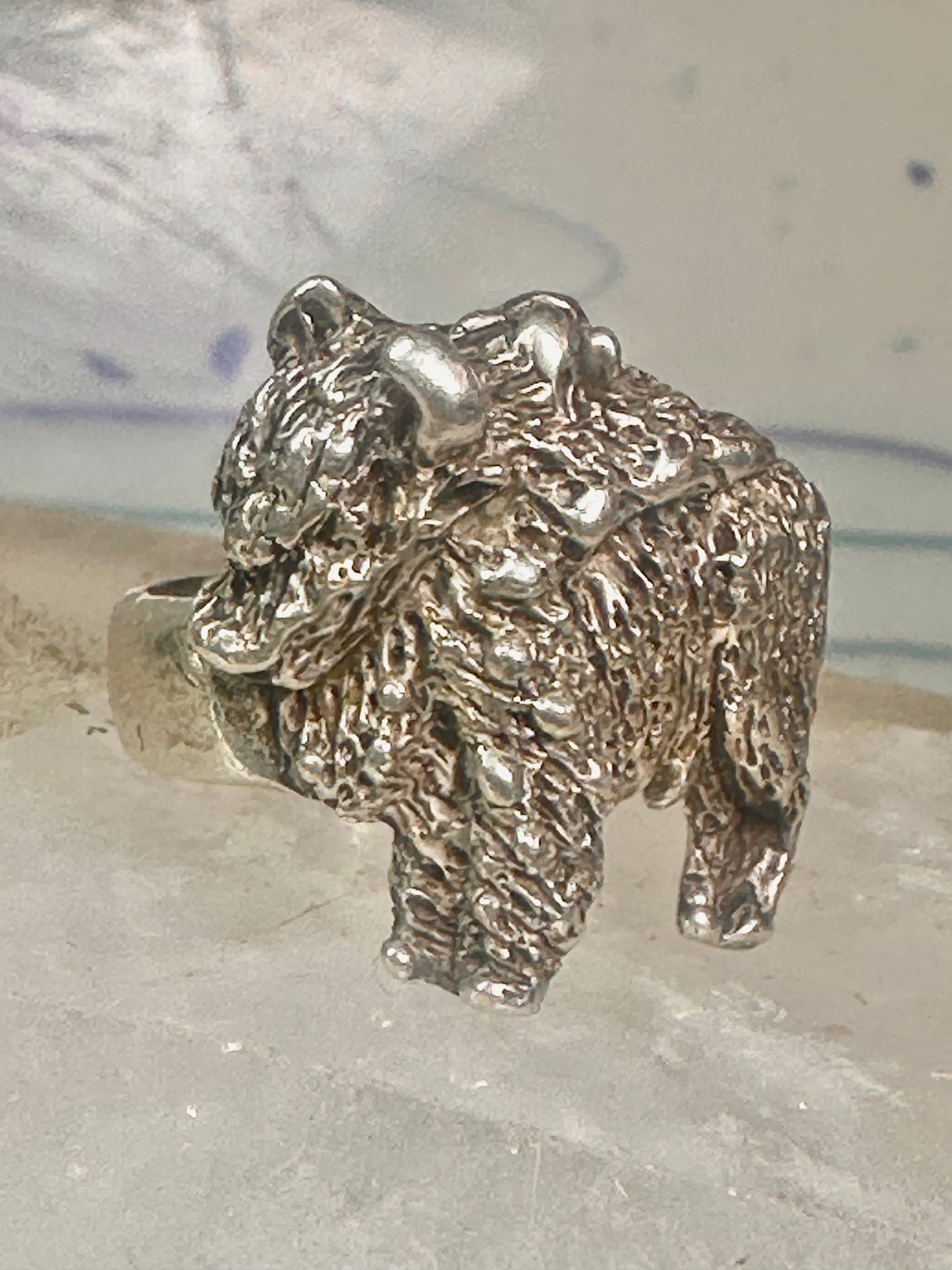 Buffalo ring animal band size 9 sterling silver women men
