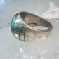 Malachite ring Mexico Taxco Size 9.25 Vintage sterling silver men women