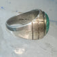 Malachite ring Mexico Taxco Size 9.25 Vintage sterling silver men women