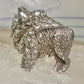 Buffalo ring animal band size 9 sterling silver women men