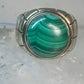 Malachite ring Mexico Taxco Size 9.25 Vintage sterling silver men women