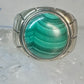 Malachite ring Mexico Taxco Size 9.25 Vintage sterling silver men women