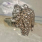 Buffalo ring animal band size 9 sterling silver women men