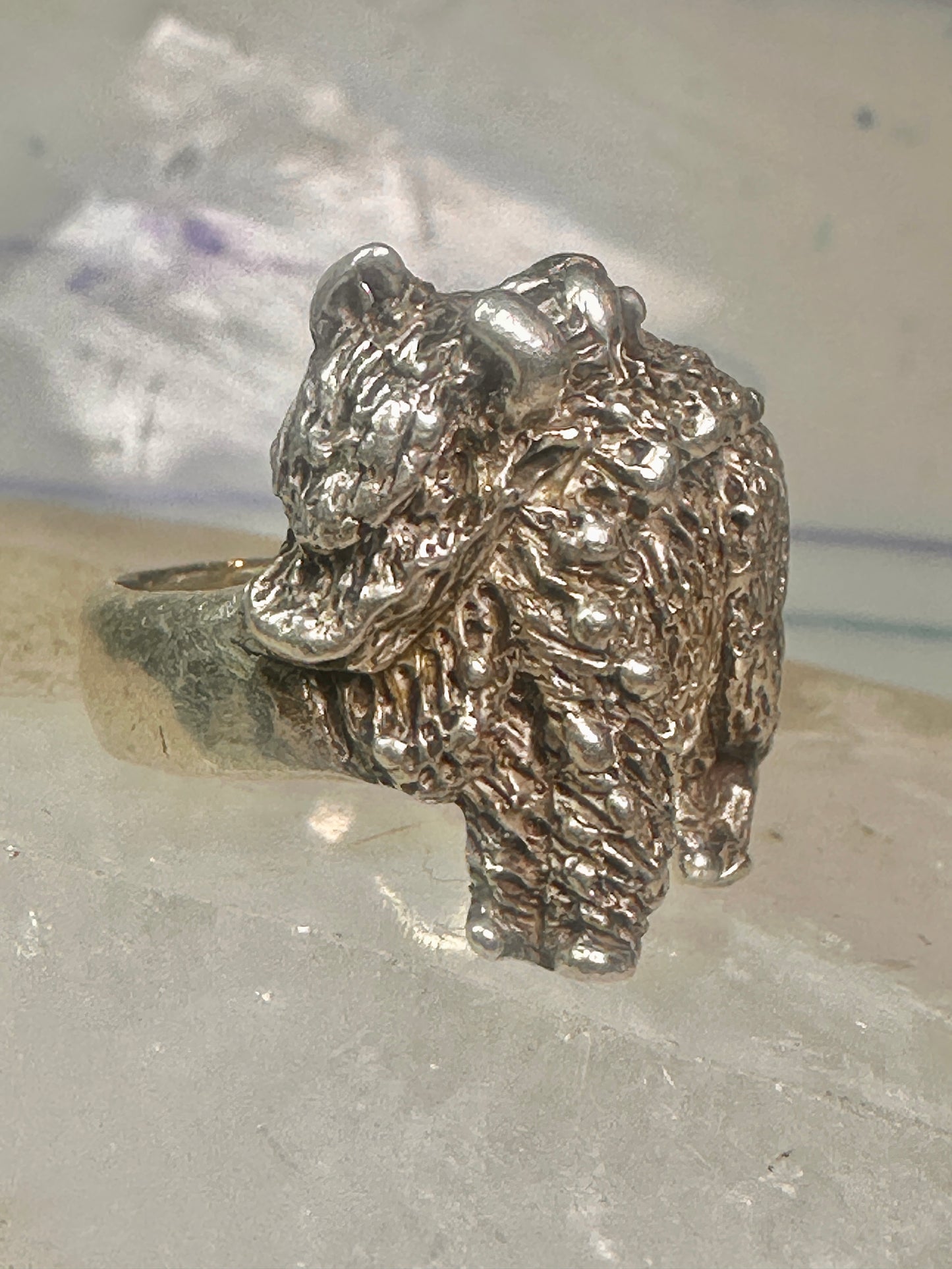 Buffalo ring animal band size 9 sterling silver women men