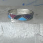 Vintage Sterling Silver Rough Reconstituted Multi Stone Geometric Band Signed R Size 8 925