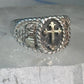 Black Hills Gold ring religious Cross Size 10.75 Vintage sterling silver men women