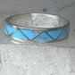 Vintage Sterling Silver Rough Reconstituted Turquoise Geometric Band AS IS Size 11.25 925