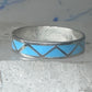 Vintage Sterling Silver Rough Reconstituted Turquoise Geometric Band AS IS Size 11.25 925