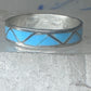 Vintage Sterling Silver Rough Reconstituted Turquoise Geometric Band AS IS Size 11.25 925