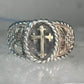 Black Hills Gold ring religious Cross Size 10.75 Vintage sterling silver men women