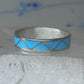 Vintage Sterling Silver Rough Reconstituted Turquoise Geometric Band AS IS Size 11.25 925