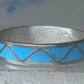 Vintage Sterling Silver Rough Reconstituted Turquoise Geometric Band AS IS Size 11.25 925