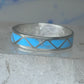 Vintage Sterling Silver Rough Reconstituted Turquoise Geometric Band AS IS Size 11.25 925