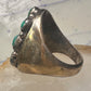 Navajo ring Heavy turquoise coral band size 10.75 sterling silver women men