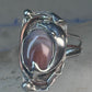 Long Dolphin ring Agate Size 7 Vintage sterling silver women