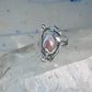 Long Dolphin ring Agate Size 7 Vintage sterling silver women