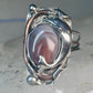 Long Dolphin ring Agate Size 7 Vintage sterling silver women