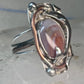 Long Dolphin ring Agate Size 7 Vintage sterling silver women