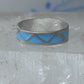 Vintage Sterling Silver Rough Reconstituted Turquoise Geometric Band Size 7.25 925