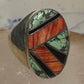 Navajo ring turquoise coral band size 10 sterling silver women men