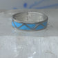 Vintage Sterling Silver Rough Reconstituted Turquoise Geometric Band Size 7.25 925