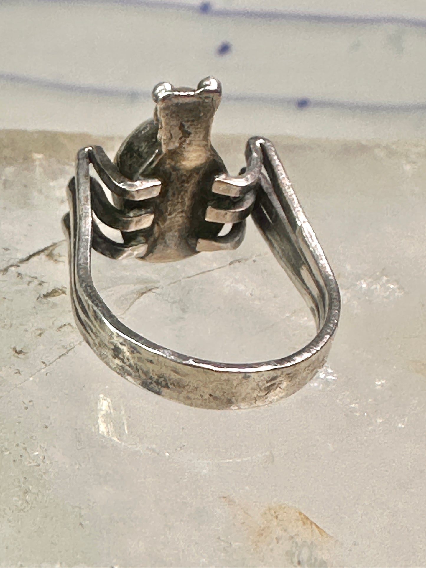 Spider Bug ring turquoise southwest signed Cortez size 5 sterling silver women girls