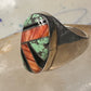 Navajo ring turquoise coral band size 10 sterling silver women men