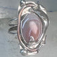Long Dolphin ring Agate Size 7 Vintage sterling silver women
