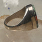 Navajo ring turquoise coral band size 10 sterling silver women men