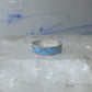 Vintage Sterling Silver Rough Reconstituted Turquoise Geometric Band Size 7.25 925