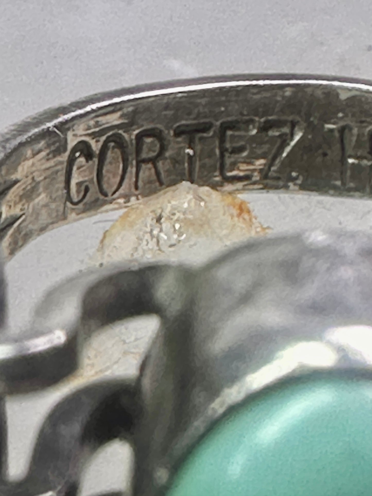 Spider Bug ring turquoise southwest signed Cortez size 5 sterling silver women girls