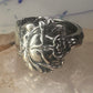 Rose spoon ring size 7.50 adjustable flower floral sterling silver band