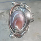 Long Dolphin ring Agate Size 7 Vintage sterling silver women