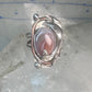 Long Dolphin ring Agate Size 7 Vintage sterling silver women