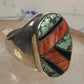 Navajo ring turquoise coral band size 10 sterling silver women men