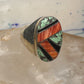 Navajo ring turquoise coral band size 10 sterling silver women men
